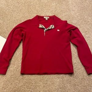 Boys red BURBERRY polo shirt top CHRISTMAS! $150!